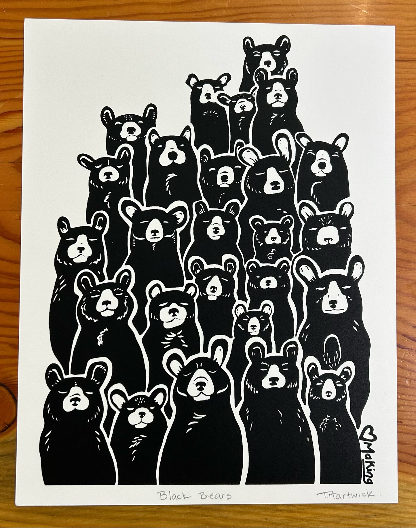 A Few Black Bears Paper Print