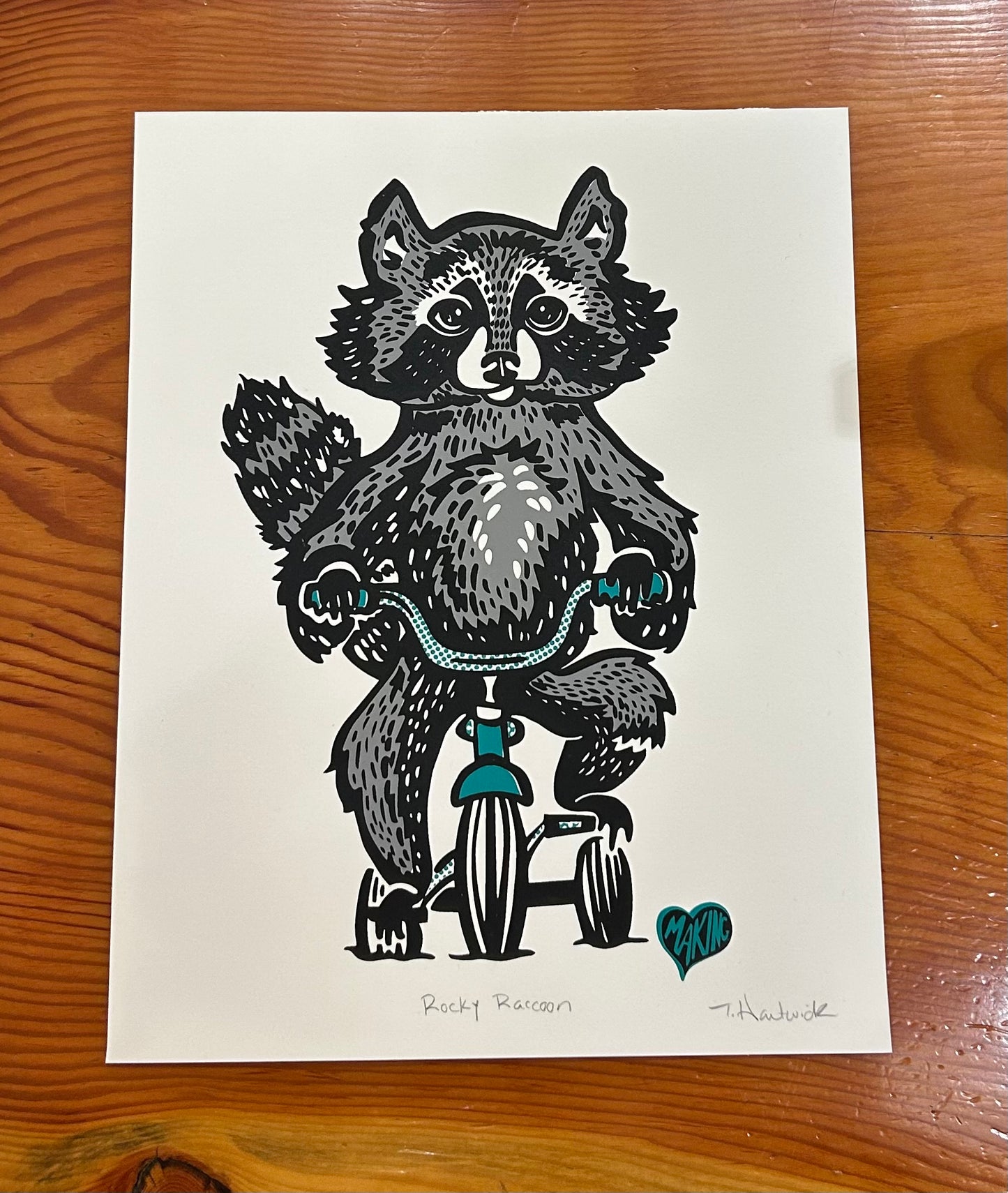 Rocky Racoon Paper Print