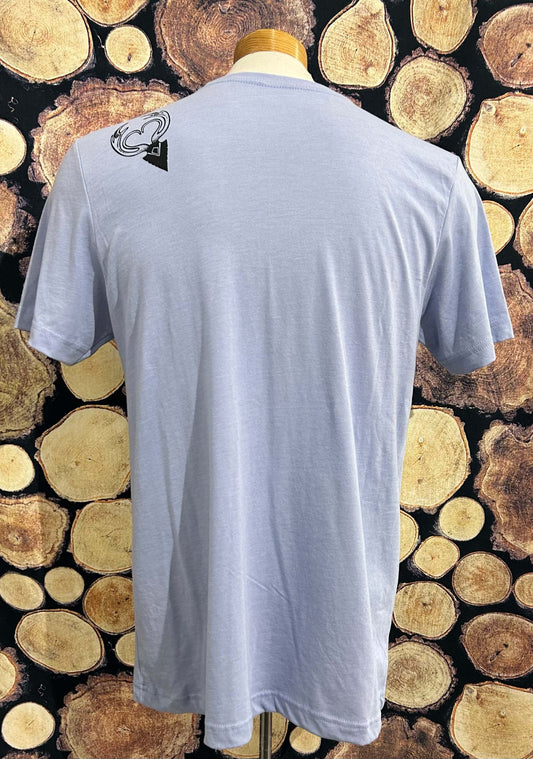 Hand drawn design which is hand silkscreened on sweatshop free apparel using water-based inks